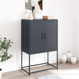 Berkfield Home Highboard Anthracite 68.5x38.5x107 cm Steel - thumbnail 3
