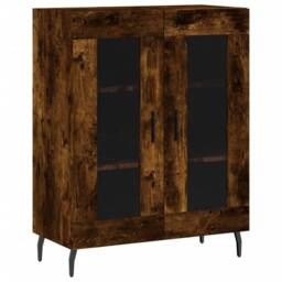 Berkfield Home Highboard Smoked Oak 69.5x34x180 cm Engineered Wood in Brown - thumbnail 7