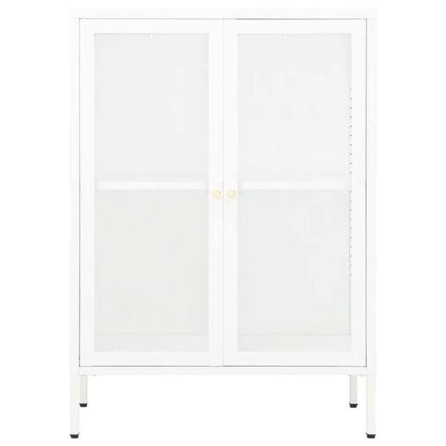 Berkfield Home Sideboard White 75x35x105 cm Steel & Glass - Size: 75 x 35 x 105 cm - image 1