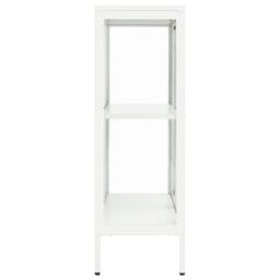 Berkfield Home Sideboard White 75x35x105 cm Steel & Glass - Size: 75 x 35 x 105 cm - thumbnail 4