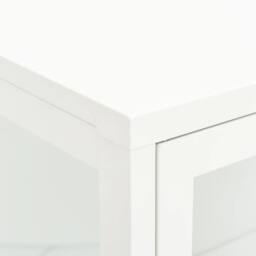 Berkfield Home Sideboard White 75x35x105 cm Steel & Glass - Size: 75 x 35 x 105 cm - thumbnail 8