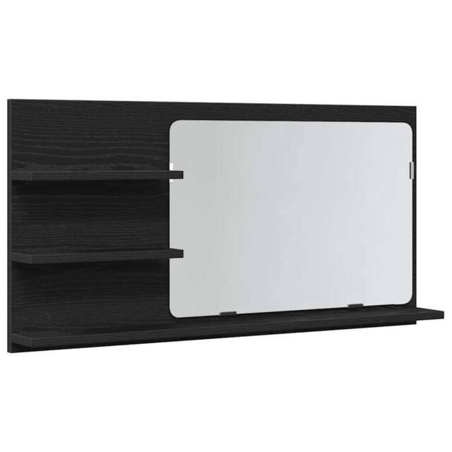 Berkfield Home Bathroom Mirror Cabinet Black Oak 90x11x45 cm Engineered Wood - Size: 90 x 11 x 45 cm - image 1