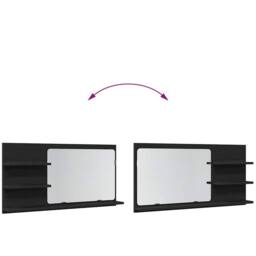Berkfield Home Bathroom Mirror Cabinet Black Oak 90x11x45 cm Engineered Wood - Size: 90 x 11 x 45 cm - thumbnail 8