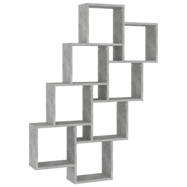 Berkfield Home Wall Cube Shelf Concrete Grey 90x15x119 cm Engineered Wood - Size: 90 x 15 x 119 cm - image 1