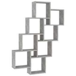 Berkfield Home Wall Cube Shelf Concrete Grey 90x15x119 cm Engineered Wood - Size: 90 x 15 x 119 cm - thumbnail 1
