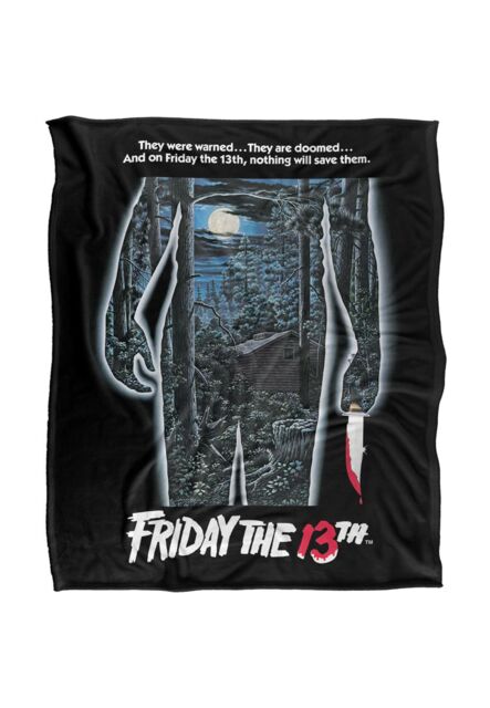 Warner Brothers Friday The 13Th Logo Silky Touch Super Soft Throw Blanket 152x127cm in White - Size: 152x127 cm - image 1
