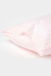 Homescapes Cotton Stripe Kids Pillowcases 40 x 60 cm 330 Thread Count, 2 Pack in Pink - thumbnail 2