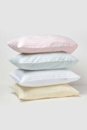 Homescapes Cotton Stripe Kids Pillowcases 40 x 60 cm 330 Thread Count, 2 Pack in Pink - thumbnail 5