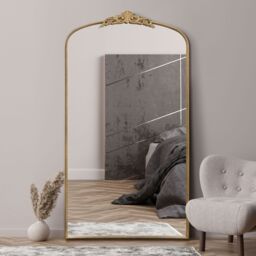 "MirrorOutlet Gold Metal Framed Arched Wall Mirror 68"" X 38"" (174CM X 96CM) - Size: 1 Pack" - thumbnail 6