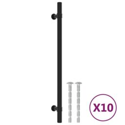 Berkfield Home Cabinet Handles 10 pcs Black 224 mm Stainless Steel - thumbnail 2