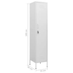 Berkfield Home Locker Cabinet White 35x46x180 cm Steel - Size: 35 x 46 x 180 cm - thumbnail 9