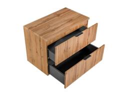 Vente-unique Wall-Mounted Ribbed Vanity Unit With Top - Light Natural Colour - L80 in Light Oak - thumbnail 6