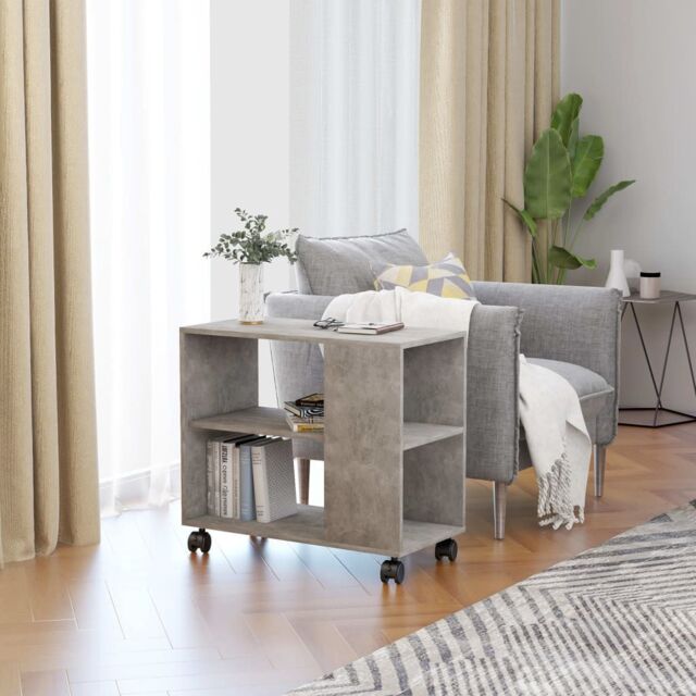 Berkfield Home Side Table Concrete Grey 70x35x55 cm Engineered Wood - Size: 70 x 35 x 55 cm - image 1