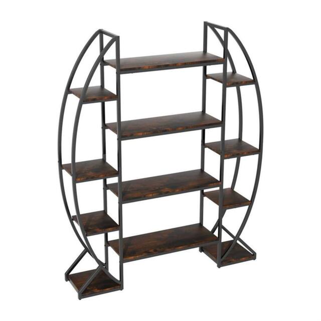 "Kelvenix 70"" Tall Half-Moon Shaped Plant Stand in Black" - image 1