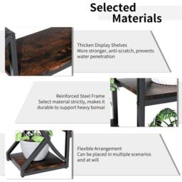 "Kelvenix 70"" Tall Half-Moon Shaped Plant Stand in Black" - thumbnail 3