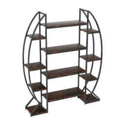 "Kelvenix 70"" Tall Half-Moon Shaped Plant Stand in Black"