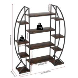 "Kelvenix 70"" Tall Half-Moon Shaped Plant Stand in Black" - thumbnail 2