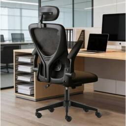 NESTLUNE Executive Office Chair Swivel Gaming Computer in Black - Size: 100 cm x 15 cm - thumbnail 4