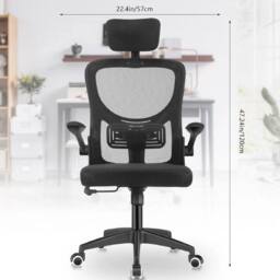 NESTLUNE Executive Office Chair Swivel Gaming Computer in Black - Size: 100 cm x 15 cm - thumbnail 3