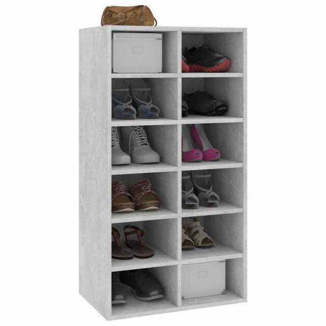 Berkfield Home Shoe Rack Concrete Grey 54x34x100.5 cm Engineered Wood - image 1