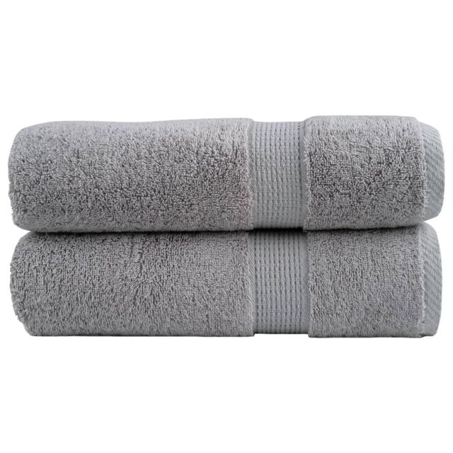 Berkfield Home Premium Shower Towels SOLUND 2pcs Grey 70x140cm 600gsm - image 1