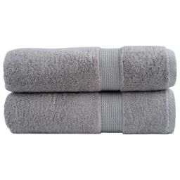 Berkfield Home Premium Shower Towels SOLUND 2pcs Grey 70x140cm 600gsm - thumbnail 1