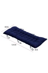 H&O Direct Indoor Outdoor Chair Cushion Thicken Bench Rocking Cushions in Dark Blue - thumbnail 3