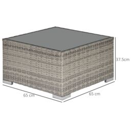 OUTSUNNY Outdoor Garden Furniture Rattan Single Middle Sofa w/ Cushions in Grey - thumbnail 3