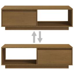 Berkfield Home Modern Coffee Table Honey Brown 110x50x33.5 cm Solid Pinewood - thumbnail 9
