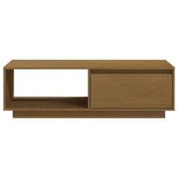 Berkfield Home Modern Coffee Table Honey Brown 110x50x33.5 cm Solid Pinewood - thumbnail 5