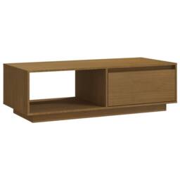 Berkfield Home Modern Coffee Table Honey Brown 110x50x33.5 cm Solid Pinewood - thumbnail 3