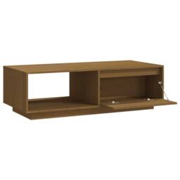 Berkfield Home Modern Coffee Table Honey Brown 110x50x33.5 cm Solid Pinewood - thumbnail 8