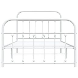 Berkfield Home Metal Bed Frame with Headboard & Footboard White 107x203 cm - thumbnail 6