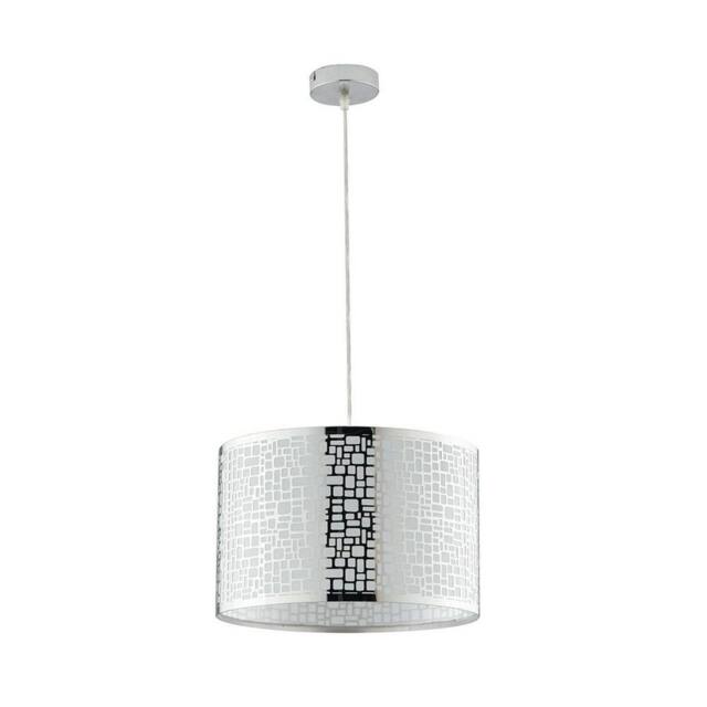Netlighting MAYA Cylindrical Pendant Ceiling Light Chrome 35x22cm in Grey - Size: 35x22 cm