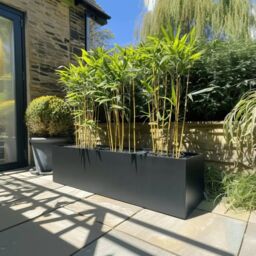 Woven Wood 100cm Zinc Galvanised Matte Black Trough Planter - thumbnail 7