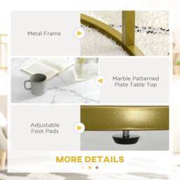 Wyld Haus Dividi Set of 2 Round Nesting Side Tables White & Gold Tone - thumbnail 7