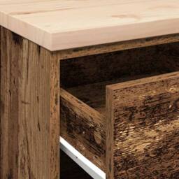 Berkfield Home Durable Garage Storage Cabinet Old Wood 40x51x85 cm Solid Wood Pine in Brown - Size: 40 x 51 x 85 cm - thumbnail 9