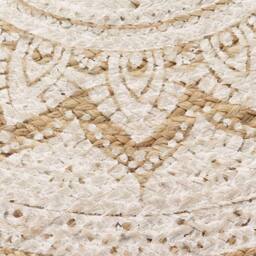 Berkfield Home Beautiful Area Rug Braided Jute Printed 150 cm Round in Beige - Size: 100 cm diameter - thumbnail 4