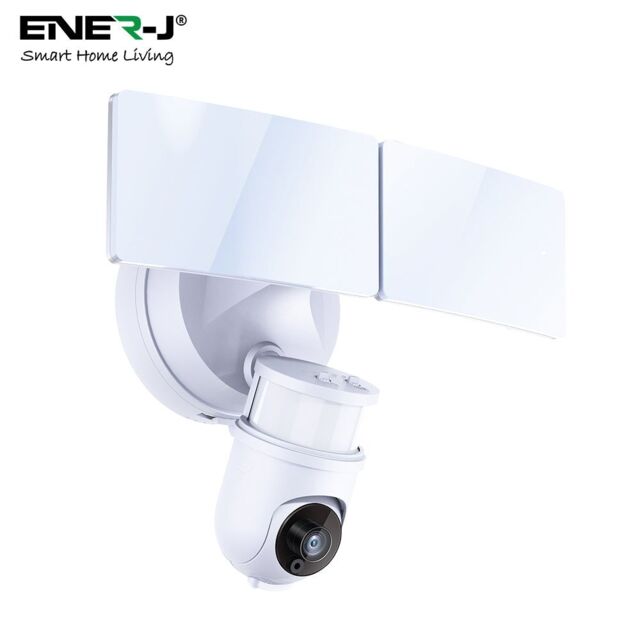 ENER-J Smart Wifi Security Kit 1080P Floodlight Camera Black 240V in White - Size: 25 cm diameter x 19 cm high - image 1