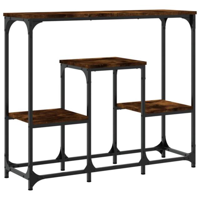 Berkfield Home Console Table Smoked Oak 89.5x28x76 cm Engineered Wood in Brown - image 1