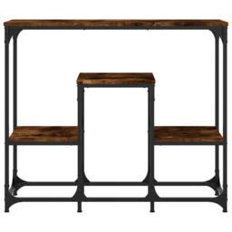 Berkfield Home Console Table Smoked Oak 89.5x28x76 cm Engineered Wood in Brown - thumbnail 4