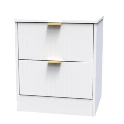 Ready Assembled 2 U Denver 2 Drawer Bedside (Ready Assembled) in White - Size: Small - thumbnail 3
