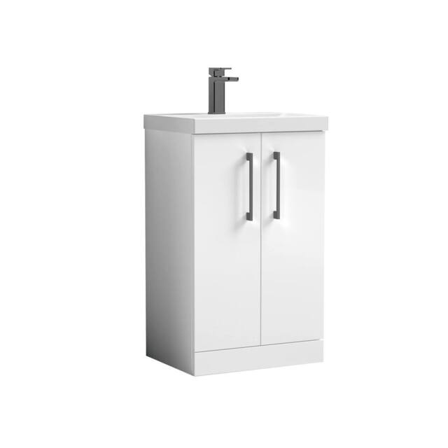 Balterley Modern Bathroom 2 Soft Close Door Vanity Unit Basin, White, 500mm in White - image 1