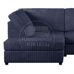 Furnishings For Less UK Luxor Jumbo Cord 4 Seater Corner sofa Left Hand Facing - Full Back in Navy - thumbnail 2