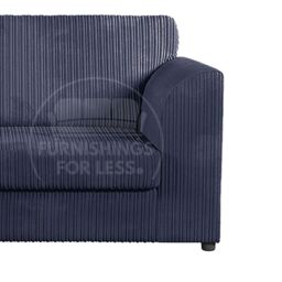 Furnishings For Less UK Luxor Jumbo Cord 4 Seater Corner sofa Left Hand Facing - Full Back in Navy - thumbnail 3