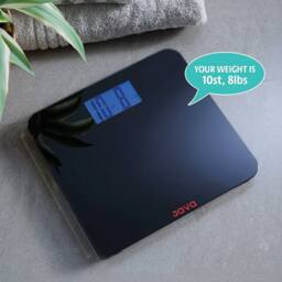 JAVA Wellness Talking Digital Bathroom Scales with Glass Platform, Announces Weight in Black - thumbnail 1