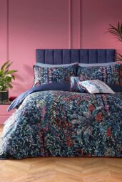 Soiree 'Tessa' 200 Thread Count Duvet Cover Set in Navy - Size: Double - thumbnail 4