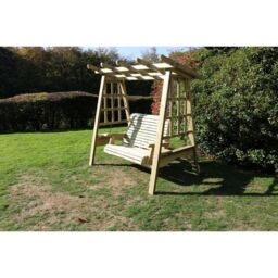 Churnet Valley Garden Furniture Ltd Swing Seat Hammock - Min. Assembly Required - Set of Cushions Inc in Brown - thumbnail 2