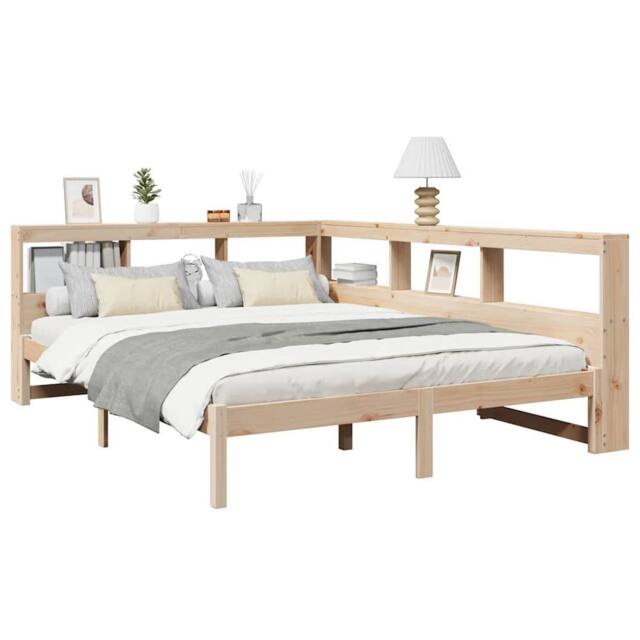 Berkfield Home Decorative Bookcase Bed without Mattress 160x200 cm Solid Wood Pine in Light Tan - image 1