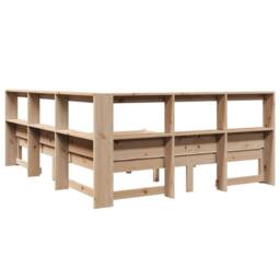 Berkfield Home Decorative Bookcase Bed without Mattress 160x200 cm Solid Wood Pine in Light Tan - thumbnail 9